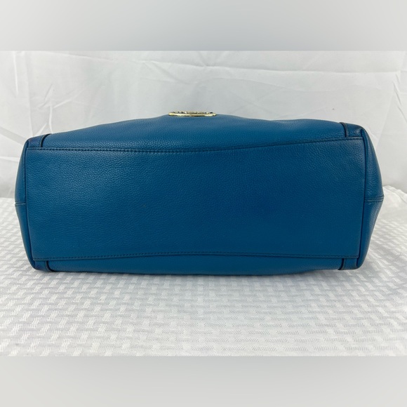 4011: Coach Edie Blue Pebbled Leather Shoulder Hobo Bag Retail w/ Entrupy Cert - Picture 5 of 10